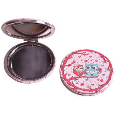 Cute Animals Themed Custom Printed Round Pocket Mirror - Thumbnail