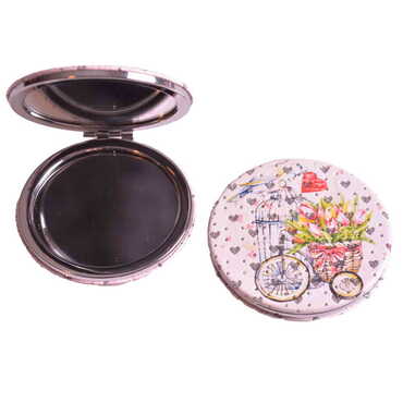 Cute Animals Themed Custom Printed Round Pocket Mirror - Thumbnail