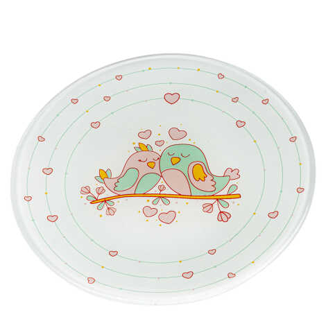 Cute Animals Themed Glass Plate 21 cm - 2