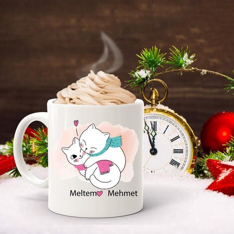 Cute Cat Mug with Customizable Name - 1