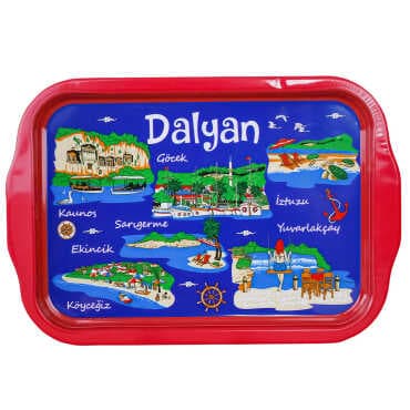 Dalyan Themed Double Sided Printed Tray 23x30 cm