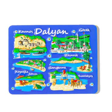 Dalyan Themed Embossed PVC Refrigerator Magnet 70x90 mm