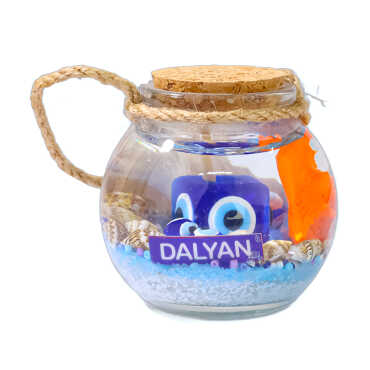 Dalyan Themed Cork Lid Glass Jar Small Jelly Candle 6x6 cm