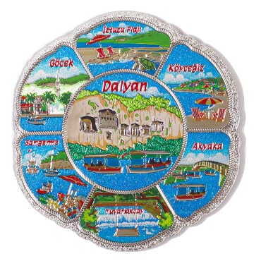 Dalyan Themed Metallic Refrigerator Magnet 70mm