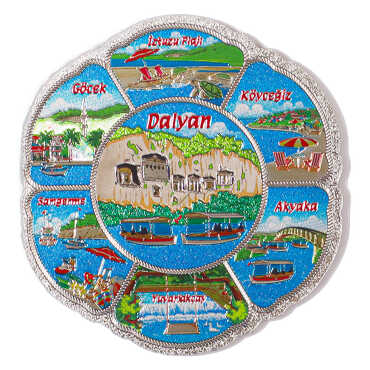 Dalyan Themed Metallic Refrigerator Magnet 70mm - 4
