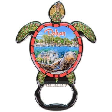 Wholesale Dalyan Themed Myros Metal Turtle Bottle Opener Refrigerator Magnet 103x75 mm