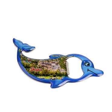 Dalyan Themed Myros Metal Dolphin Bottle Opener Refrigerator Magnet 102x67 mm - Standart - 2