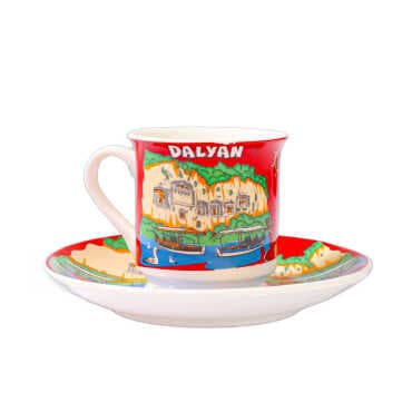 Dalyan Themed Porcelain Double Coffee Set - 3