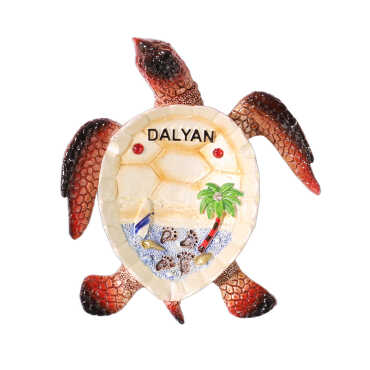 Dalyan Themed Mother of Pearl Stone Decorative Large Turtle Ashtray 135x12 Cm