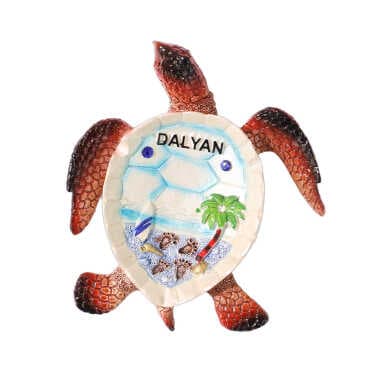 Dalyan Themed Mother of Pearl Stone Decorative Large Turtle Ashtray 135x12 Cm - 3