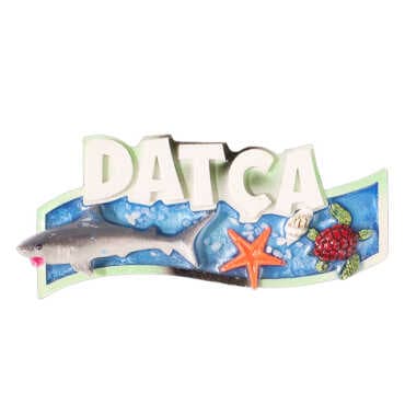 Dalyan Themed Clear Polyester Refrigerator Magnet Plate - 4