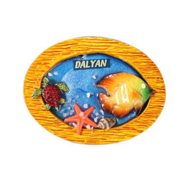 Dalyan Themed Clear Polyester Refrigerator Magnet Plate - 7