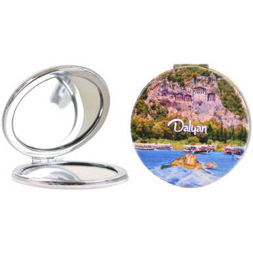 Myros - Dalyan Themed Custom Printed Round Pocket Mirror