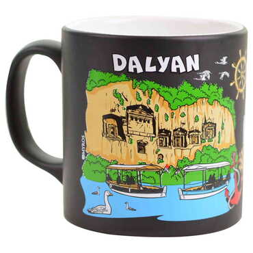 Dalyan Themed Customised Serigraphy Printed Ceramic Mug 82x90 mm - Thumbnail