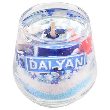 Dalyan Themed Glass Transparent Gel Candle - Thumbnail