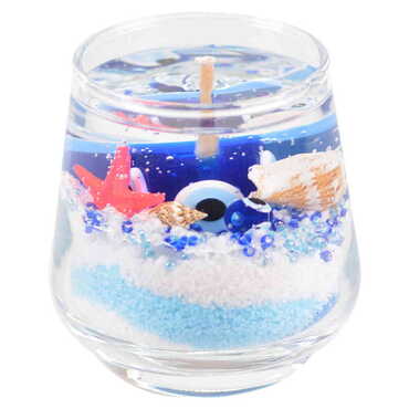 Dalyan Themed Glass Transparent Gel Candle - Thumbnail