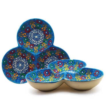 Lace Design Round Triple Snack Bowl 21 cm