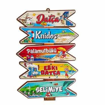 Datça Bölgesi Temalı Myros Büyük Ahşap Tabela 200x290 mm - Myros
