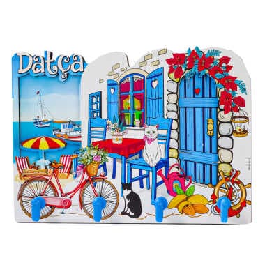 Datça Themed Wooden Key Holder