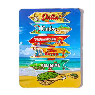 Datça Themed Embossed PVC Refrigerator Magnet 70x90 mm