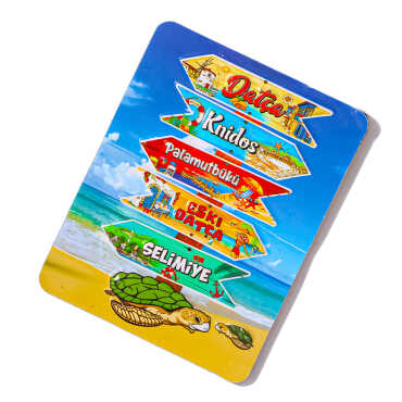 Datça Themed Embossed PVC Refrigerator Magnet 70x90 mm - 3