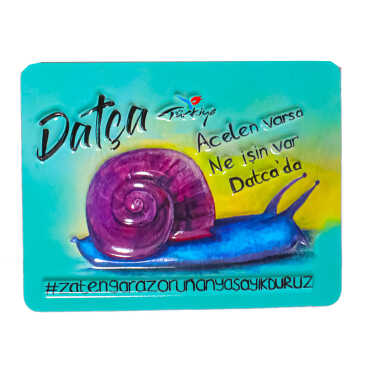 Datça Themed Embossed PVC Refrigerator Magnet 70x90 mm - 7
