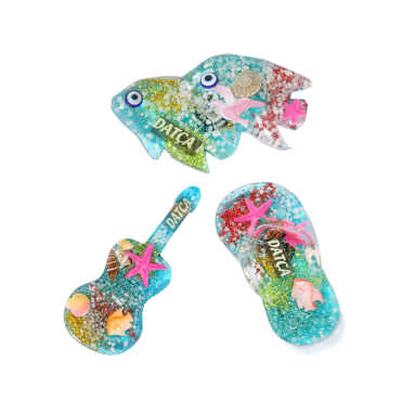 Datça Themed Transparent Polyester Refrigerator Magnet - 3