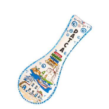 Datça Themed Ceramic Screen Print Spoon Rest - Standart - 2