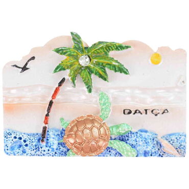 Wholesale Datça Themed Stone and Mother of Pearl Polyester Refrigerator Magnet - 13