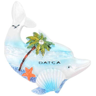 Wholesale Datça Themed Stone and Mother of Pearl Polyester Refrigerator Magnet - 17