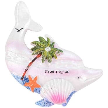 Wholesale Datça Themed Stone and Mother of Pearl Polyester Refrigerator Magnet - 19
