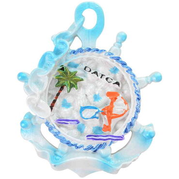 Wholesale Datça Themed Stone and Mother of Pearl Polyester Refrigerator Magnet - 20