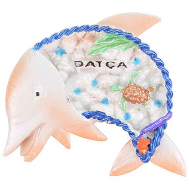 Wholesale Datça Themed Stone and Mother of Pearl Polyester Refrigerator Magnet - 24