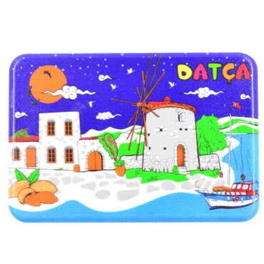 Datca Themed Customised UV Printed Plastic Base Rectangle Fridge Magnet 80x50 mm - 21