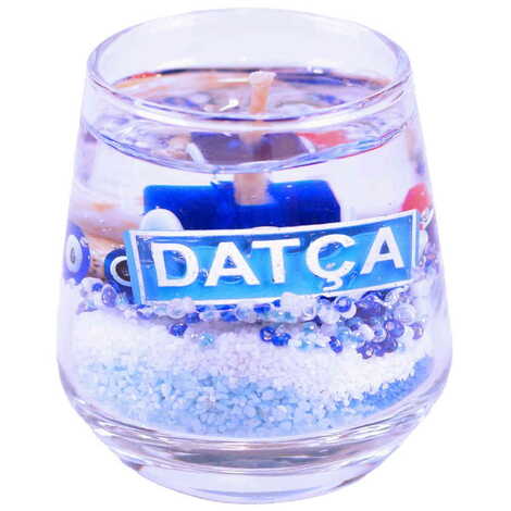 Datca Themed Glass Transparent Gel Candle