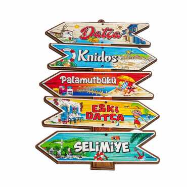 Datça Themed Myros Large Wooden Sign 200x290 mm - 2