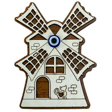 Myros - Değirmen Temalı Myros Ahşap Magnet