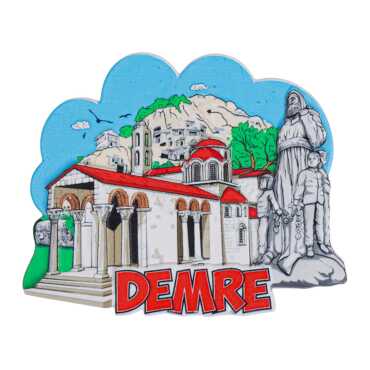Demre Temalı Myros Yöresel Polyester Magnet - Myros