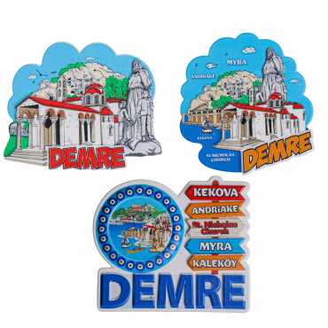 Demre Temalı Myros Yöresel Polyester Magnet - 2