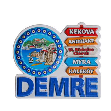 Demre Temalı Myros Yöresel Polyester Magnet - 3