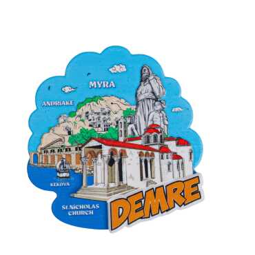 Demre Temalı Myros Yöresel Polyester Magnet - 6