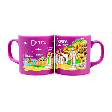 Demre Themed Customised Serigraphy Printed Ceramic Mug 82x90 mm - 5