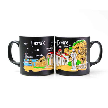 Demre Themed Customised Serigraphy Printed Ceramic Mug 82x90 mm - 6