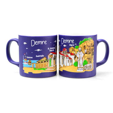 Myros - Demre Themed Customised Serigraphy Printed Ceramic Mug 82x90 mm