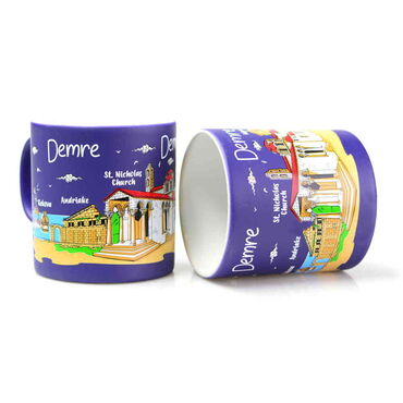 Demre Themed Customised Serigraphy Printed Ceramic Mug 82x90 mm - Thumbnail