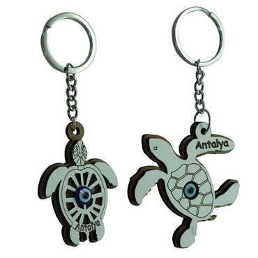 Sea Creatures Themed Wooden Custom Printed Wooden Keyring - 2