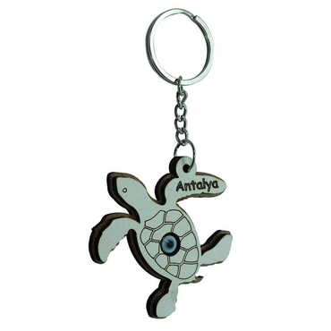 Sea Creatures Themed Wooden Custom Printed Wooden Keyring - 4