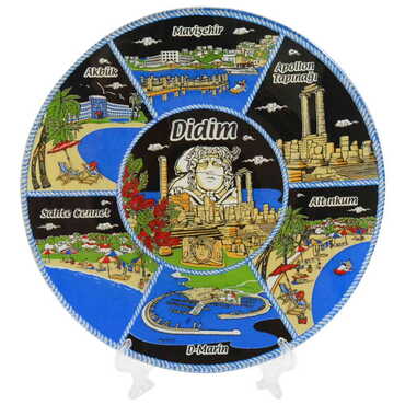 Myros - Didim Region Themed Bespoke Printed Glass Plate 18 Cm