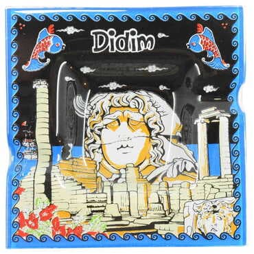 Didim Themed Decorated Glass Ashtray 100X100 Mm - 4