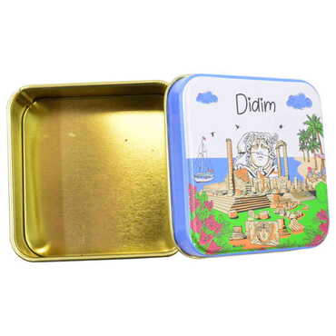 Toptan Didim Temalı Myros Kare Metal Kutu 75x75x35 mm - Thumbnail